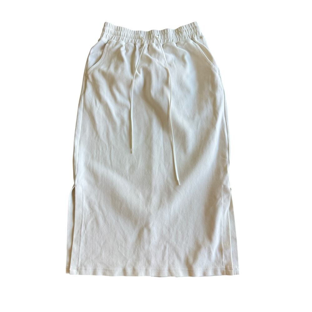 NAP Loungewear White Casual Pull-On Sweat Skirt Size S Pockets